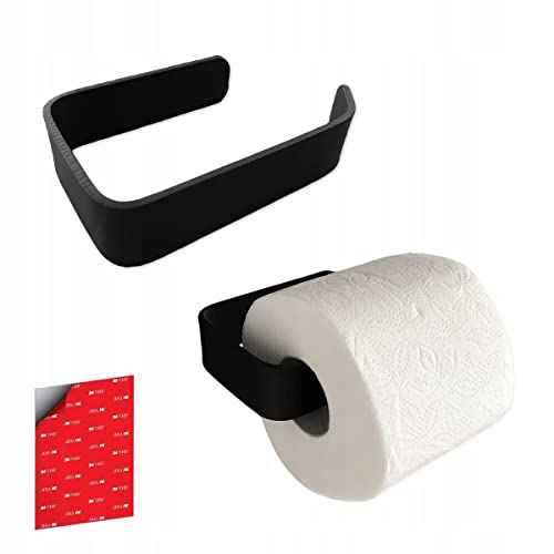 STALFORM Toilettenpapierhalter ohne Bohren 14,5 cm - Klopapierhalter Schwarz Selbstklebend - Badzimmer - WC Rollenhalter - LOFT Design - Klorollenhalter Edelstahl von STALFORM