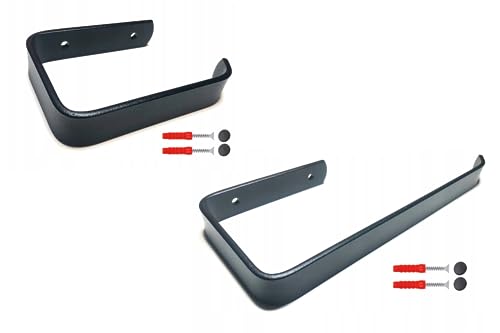 Set Schwarz Küchenrollenhalter 28 cm & Toilettenpapierhalter 14,5 cm mit Bohren- LOFT Design - Edelstahl - Inklusive Montagesatz von STALFORM