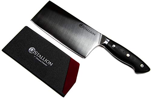 Stallion Professional Messer Chinesisches Kochmesser 17,5 cm - Klinge aus deutschem 1.4116 Messerstahl und Griff aus G10 GFK von Stallion