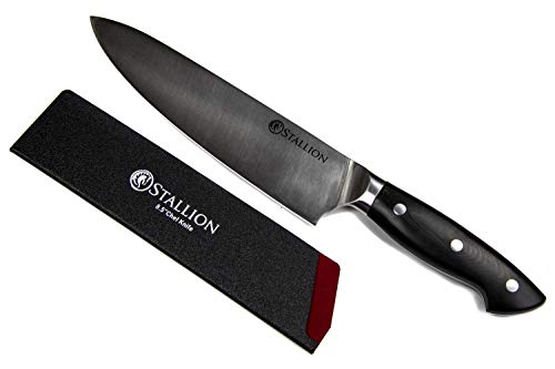 Stallion Professional Messer Kochmesser 22 cm - Klinge aus deutschem 1.4116 Messerstahl und Griff aus G10 GFK von Stallion