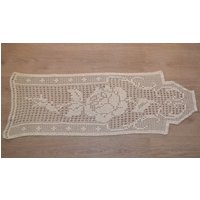 Häkelgardine "Rosentraum" Handarbeit 100 % Leinen von STALP2