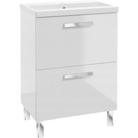 STAMAR Badezimmermöbel mit Waschbecken - 60 cm - Weiß glänzend - 2 Schubladen - elegantes Design STAMAR Badezimmermöbel mit Waschbecken - 60 cm - Weiß glänzend - 2 Schubladen - elegantes Design von STAMAR