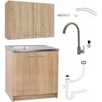 STAMAR Küchenensemble - 80 cm - Sonoma Eiche - Modernes Design - Inklusive Spüle und Armatur STAMAR Küchenensemble - 80 cm - Sonoma Eiche - Modernes Design - Inklusive Spüle und Armatur von STAMAR