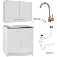STAMAR Küchenensemble - 80 cm - Weiß matt - Minimalistisches Design - Praktisch und Elegant von STAMAR