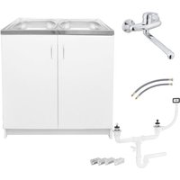 STAMAR Küchenschrank mit Doppelspüle - 80 x 50 cm - Weiß - Elegantes Design - Hochwertige Materialien STAMAR Küchenschrank mit Doppelspüle - 80 x 50 cm - Weiß - Elegantes Design - Hochwertige Materialien von STAMAR