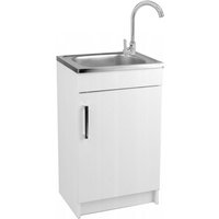 STAMAR Küchenschrank mit Edelstahlspüle - 50 x 40 cm - Weiß - Elegant und funktional - Platzsparend STAMAR Küchenschrank mit Edelstahlspüle - 50 x 40 cm - Weiß - Elegant und funktional - Platzsparend von STAMAR