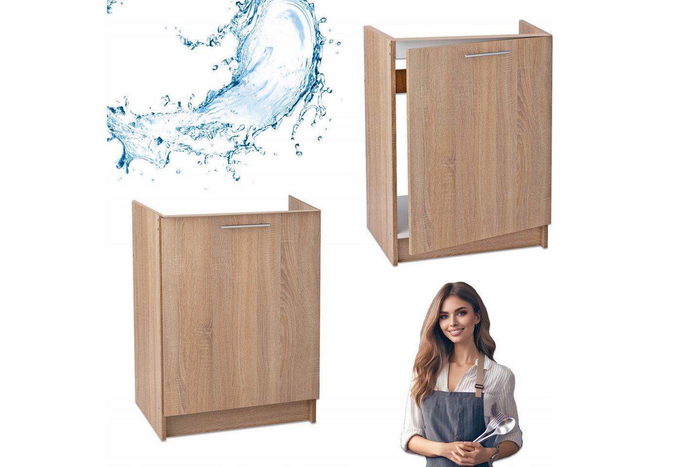 STAMAR Spülenschrank Küchenschrank 60cm Sonoma Eiche Unterschrank Spüle Standschrank XXL Spülenschrank 60cm Tiefe ohne Spüle Montagefertig Kompakt Modern STAMAR Spülenschrank Küchenschrank 60cm Sonoma Eiche Unterschrank Spüle Standschrank XXL Spülenschrank 60cm Tiefe ohne Spüle Montagefertig Kompakt Modern von STAMAR