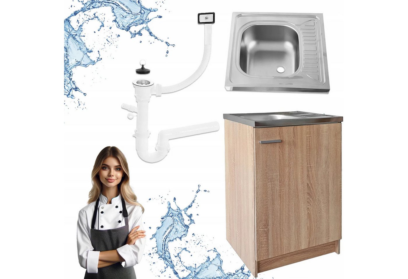 STAMAR Spülenschrank Küchenschrank 60cm Weiß Deante Spüle Abtropf Armatur Beige hoch XXL Standschrank 50cm Tiefe Siphon Geschirrspüler Komplett Montagefertig STAMAR Spülenschrank Küchenschrank 60cm Weiß Deante Spüle Abtropf Armatur Beige hoch XXL Standschrank 50cm Tiefe Siphon Geschirrspüler Komplett Montagefertig von STAMAR