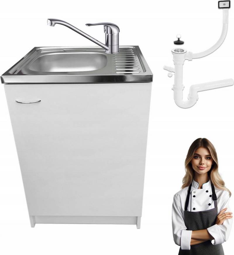 STAMAR Spülenschrank Küchenschrank 60cm Weiß Deante Spüle Abtropf Armatur Chrom Set XXL Standschrank 50cm Tiefe Siphon Geschirrspüler Komplett Montagefertig STAMAR Spülenschrank Küchenschrank 60cm Weiß Deante Spüle Abtropf Armatur Chrom Set XXL Standschrank 50cm Tiefe Siphon Geschirrspüler Komplett Montagefertig von STAMAR