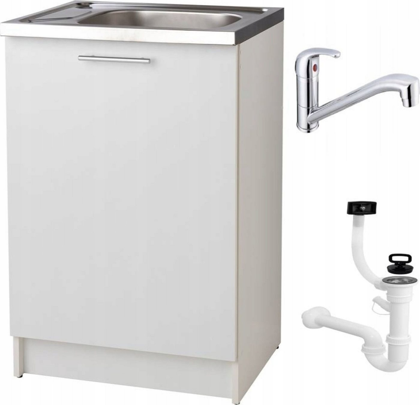 STAMAR Spülenschrank Küchenschrank 60cm Weiß Spüle 60x50 Armatur Chrom Drehbar Set Kompakt Standschrank 50cm Tiefe Siphon Geschirrspüler Komplett Montagefertig STAMAR Spülenschrank Küchenschrank 60cm Weiß Spüle 60x50 Armatur Chrom Drehbar Set Kompakt Standschrank 50cm Tiefe Siphon Geschirrspüler Komplett Montagefertig von STAMAR