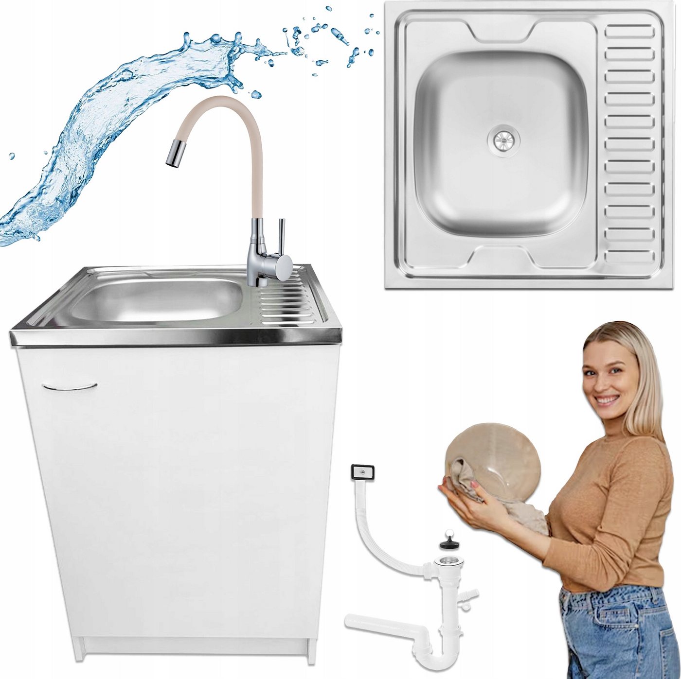 STAMAR Spülenschrank Küchenschrank 60cm Weiß Spüle Reversibel Flexarmatur Beige Siphon Standschrank 60cm Tiefe Geschirrspüler Komplett Montagefertig Set STAMAR Spülenschrank Küchenschrank 60cm Weiß Spüle Reversibel Flexarmatur Beige Siphon Standschrank 60cm Tiefe Geschirrspüler Komplett Montagefertig Set von STAMAR