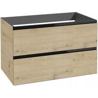 STAMAR Waschbeckenunterschrank - 80 x 50 x 46 cm - Eiche artisan/Schwarz - Modernes Design - 2 geräumige Schubladen STAMAR Waschbeckenunterschrank - 80 x 50 x 46 cm - Eiche artisan/Schwarz - Modernes Design - 2 geräumige Schubladen von STAMAR