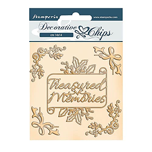 Stamperia SCB103 Dekorative Chips 14x14 cm Romantic Christmas Memories, Mehrfarbig, 14x14 von Stamperia