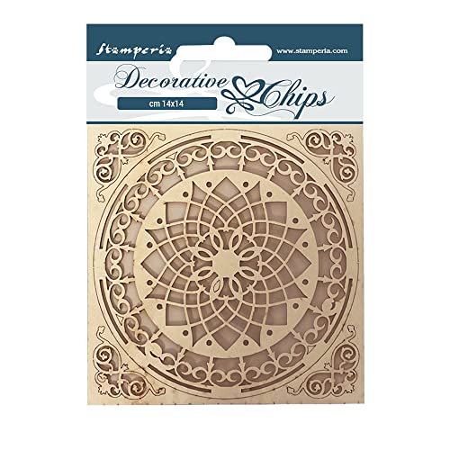 Stamperia SCB108 Decorative Chips cm 14x14-Casa Granada Plate, Multicoloured, 14 x 14 cm von Stamperia