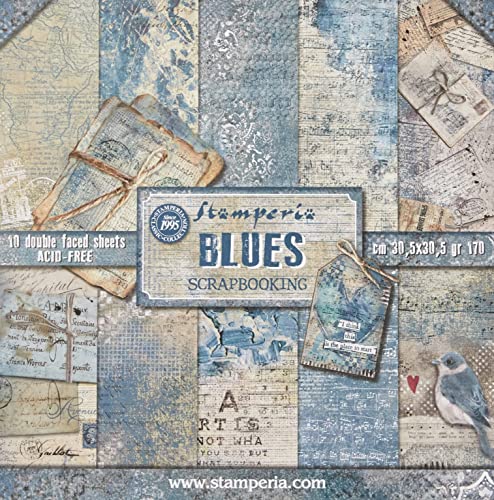 STAMPERIA SBBL26 Papierblock 10 Blätter doppelseitig-Blau, Papier, Mehrfarbig, 30.5 x 30.5 STAMPERIA SBBL26 Papierblock 10 Blätter doppelseitig-Blau, Papier, Mehrfarbig, 30.5 x 30.5 von Stamperia