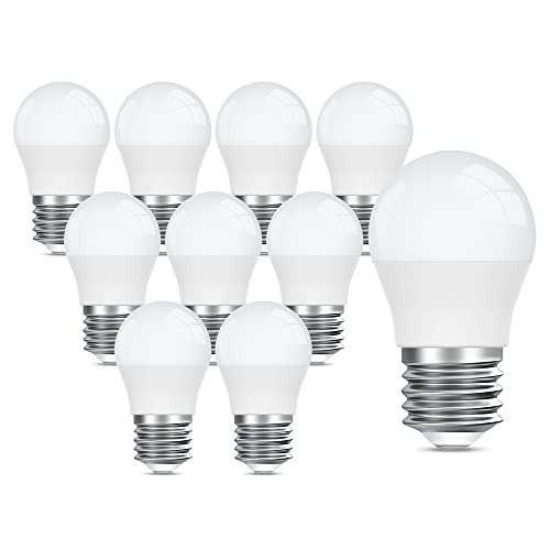 E27 LED Glühbirne 3000K Warmweiss, 5W 400 Lumen LED birne Ersatz für 40W Glühlampe, Edison LED Lampe, G45 Energiesparlampe Leuchtmittel 10 Stück von LEDYA