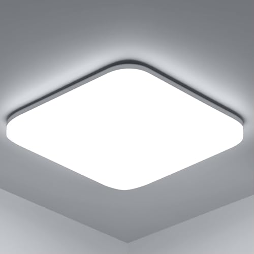 LEDYA LED Deckenleuchte Flach 18W,IP54 Wasserdicht Deckenlampe,Modern Led Panel Deckenleuchte Wohnzimmer Schlafzimmer Badezimmer, Deckenleuchten 5000K 1600LM Kaltweiß Ø22cm,[Energieklasse F] von LEDYA