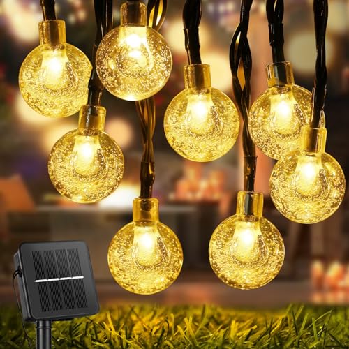 STANBOW Solar Lichterkette Aussen, 9M 60LED Lichterkette Solar, 8 Modes IP65 Lichterkette Solar Außen Wetterfest für Garten, Hof, Veranda, Hochzeit, Party, Dekoration (warmweiß) von STANBOW