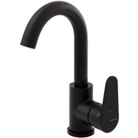 Waschtischmischer 180mm 5l/min Röhrenauslauf mit Quick-clac Rocket Cold Open Universal Ablaufgarnitur - Mattschwarz Standard Hidraulica 62077 von STANDARD HIDRAULICA