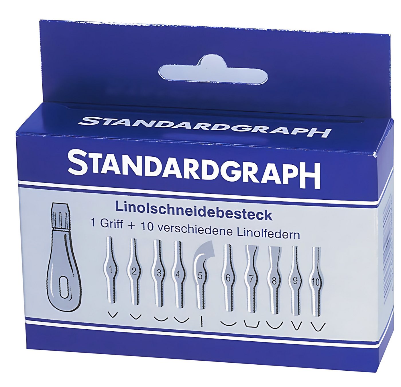 STANDARDGRAPH Linolplatte Standardgraph Linolfedern 10 St. mit Griff Pack von STANDARDGRAPH