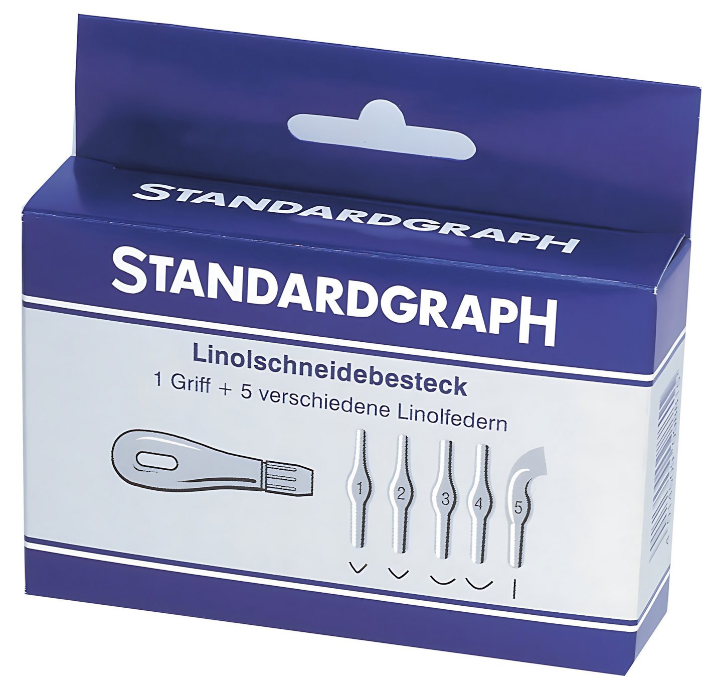STANDARDGRAPH Linolplatte Standardgraph Linolfedern 5 St. mit Griff Pack von STANDARDGRAPH