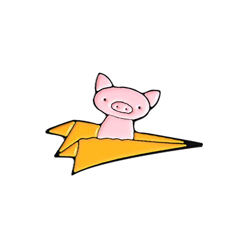 STANG Mode Cartoon Origami Flugzeug Pink Piggy Brosche Emaille Pin Rucksack Anstecknadel Hut Tier Schmuck Geschenk für Freunde von STANG