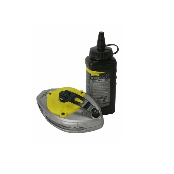 STANLEY FatMax Schlagschnur-Set 0-47-488 PRO 30m - schwarze Kreide + Senklot von STANLEY® FatMax®