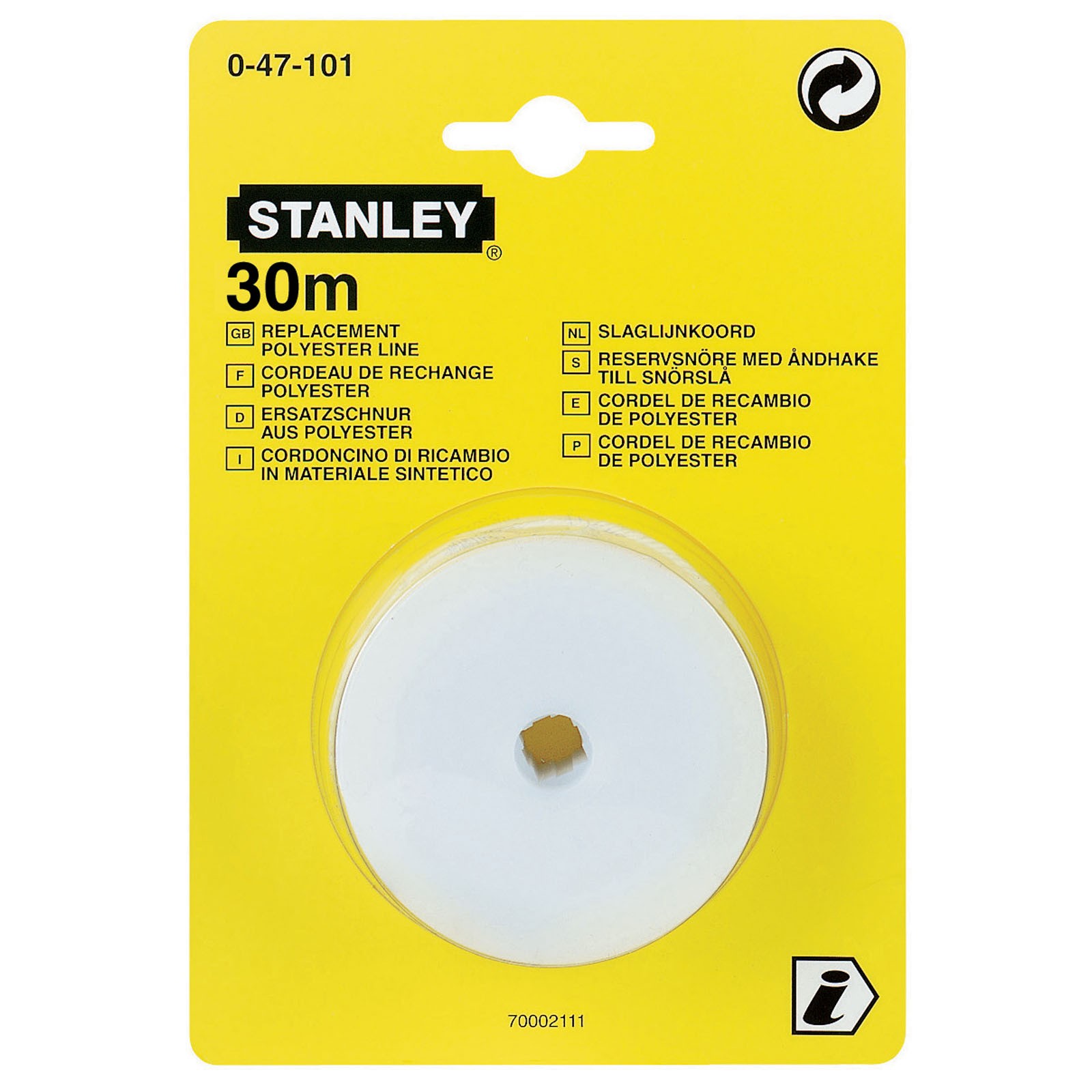 STANLEY Ersatzschlagschnur 0-47-101 30m Ersatzschlagschnur für Schlagschnurgerät von STANLEY®
