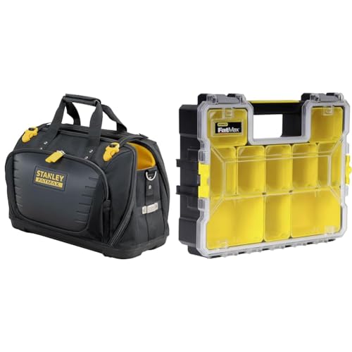 STANLEY Tools FMST1-80147 STANLEY Werkzeugtasche & Stanley FatMax Aufbewahrungsbox (45 x 12 x 36 cm, tiefe Fächer, stabile Kunststoffschließen, herausnehmbare Boxen) 1-97-521 von Stanley