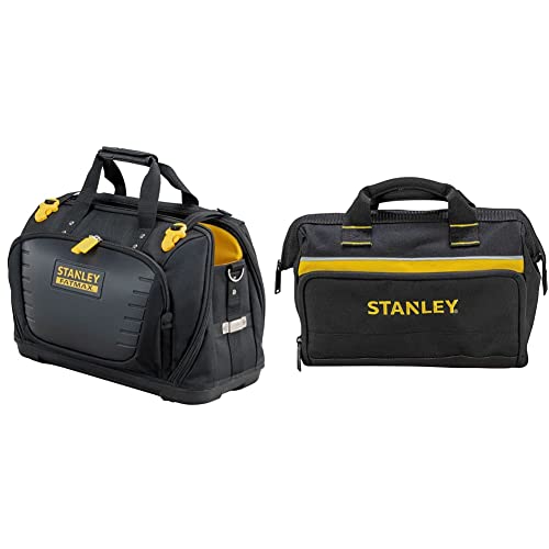 STANLEY Tools FMST1-80147 STANLEY Werkzeugtasche & Stanley Werkzeugtasche (12 Zoll, 30 x 25 x 13 cm, robuste, kompakte Tasche für Werkzeuge, Trage aus 600 x 600 Denier Nylon) 1-93-330, Sortiert von Stanley