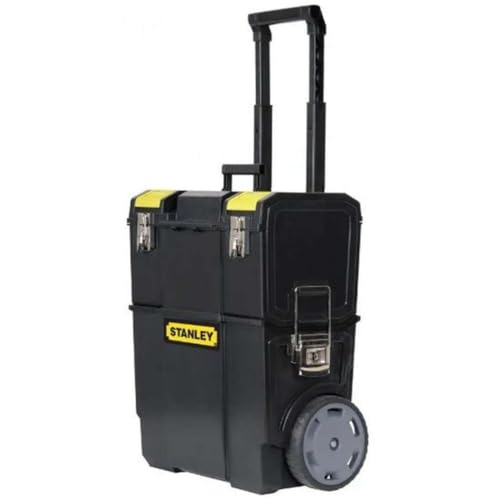 Stanley Mobile Werkzeugbox (2-in-1 Variante mit abnehmbarer Werkzeugbox, robuster Teleskopgriff) 1-70-327 von Stanley