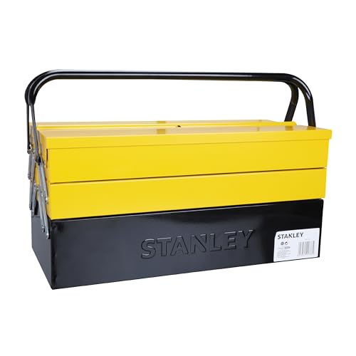 Stanley Werkzeugbox / Werkzeugkoffer CantiLever (47.70 x 25.70 x 22.10 cm), mit Klemmschutz für Werkzeuge und Zubehör, Box mit vollständig zugänglichen Fächern, stabiler Koffer mit Bohrloch) 1-94-738 von Stanley