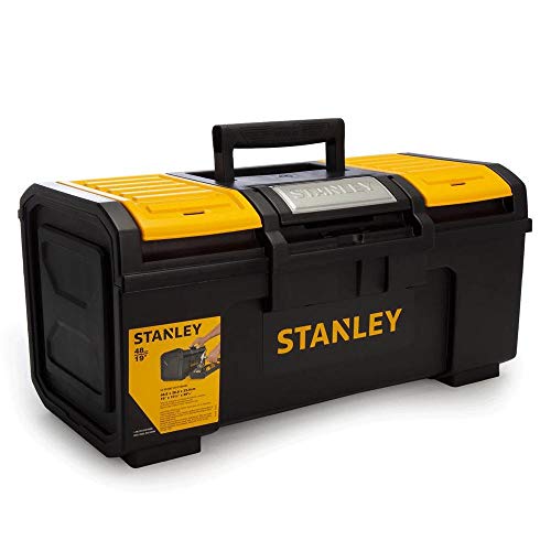 Stanley Werkzeugbox Basic (49 x 27 x 24 cm, Werkzeugorganizer mit Schnellverschluss, schwere Ausführung, Trolley mit ergonomischem Bi-Material Griff) 1-79-217 von Stanley