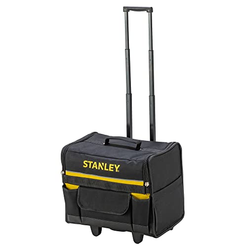 STANLEY Werkzeugkoffer (mit Rollen, 44,5 x 25,5 x 42 cm, wasserfester Kunststoffboden, Trolley aus strapazierfähigem und robustem 600 x 600 Denier Nylon, viele Verstaumöglichkeiten) 1-97-515 von Stanley