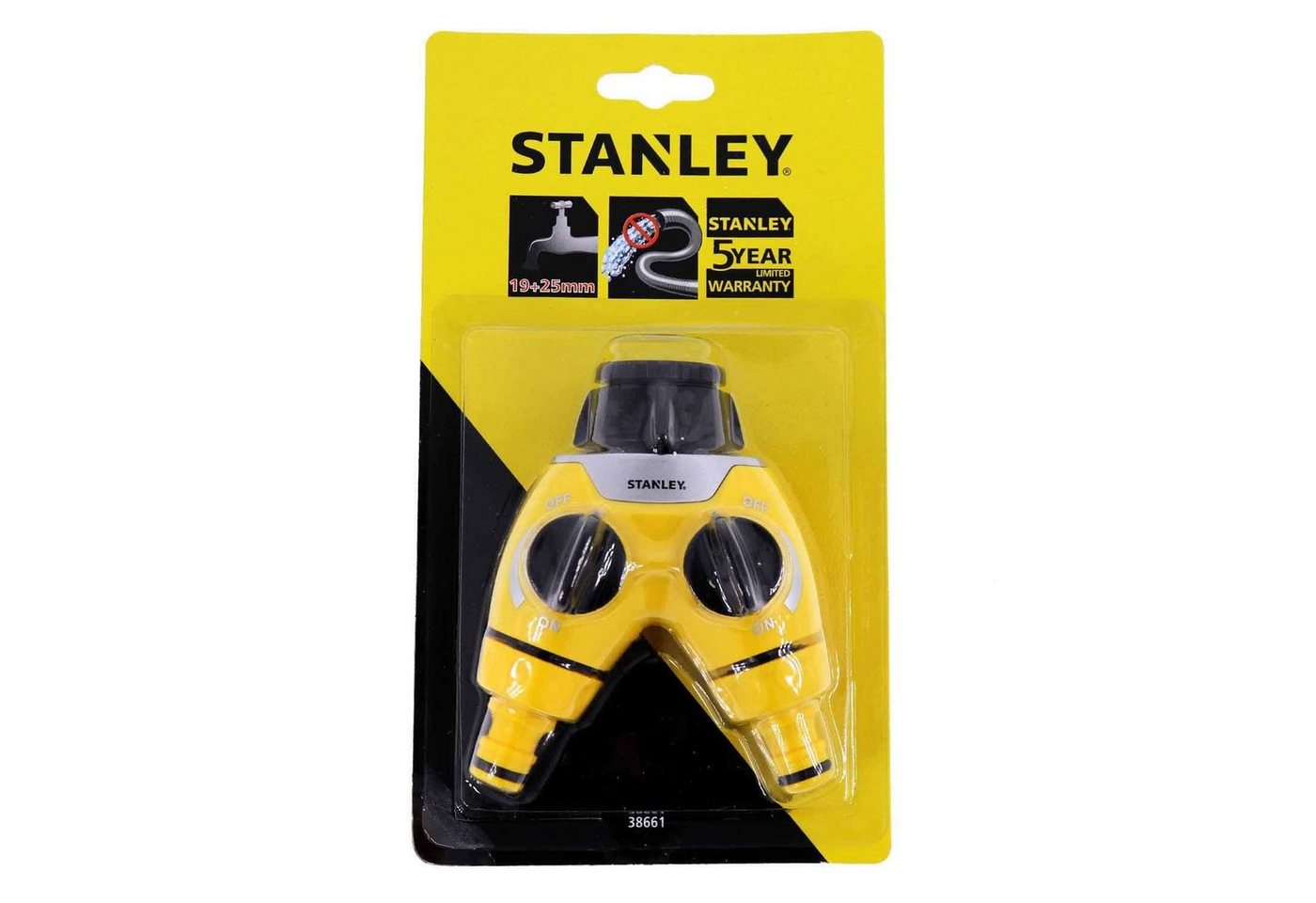 STANLEY 2-Wege Verteiler Stanley 2-Wege Wasserhahn Verteiler 1 Zoll und 3/4 Zoll von STANLEY