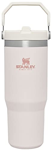 STANLEY IceFlow™ Trinkglas, 850 ml, Rosenquarz, mit Doppelwand-Vakuumisolierung und Flip Top Cap, für Wasser, Kaffee, Tee, Outdoor-Aktivitäten, langes Pendeln von STANLEY