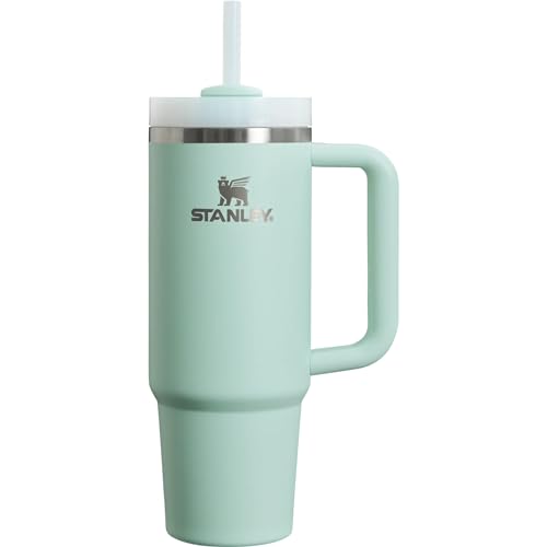 STANLEY Quencher H2.0 FlowState Trinkbecher, vakuumisoliert, aus Edelstahl mit Deckel und Trinkhalm, für Wasser, Eistee oder Kaffee (Minzgrün, 1,2 Liter) von STANLEY