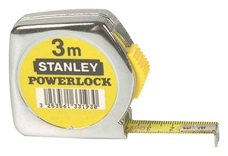 STANLEY Rollbandmaß, Taschenbandmaß Powerlock 3m 12,7 mm Metallgehäuse von STANLEY