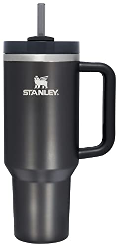 STANLEY Quencher H2.0 FlowState Edelstahl-Vakuumisolierter Becher mit Deckel und Strohhalm für Wasser, Eistee oder Kaffee, Smoothie und mehr, Black Glow, 1,2 l von STANLEY