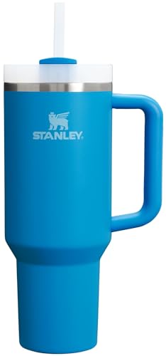 Stanley Quencher H2.0 FlowState vakuumisolierter Becher aus Edelstahl mit Deckel und Trinkhalm, für Wasser, Eistee oder Kaffee, Smoothie und mehr, Azurblau, 1,9 l von STANLEY