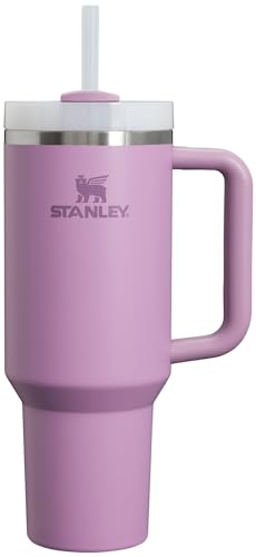 Stanley Quencher H2.0 FlowState vakuumisolierter Becher aus Edelstahl mit Deckel und Trinkhalm, für Wasser, Eistee oder Kaffee, Smoothie und mehr, Flieder, 1,2 l von STANLEY