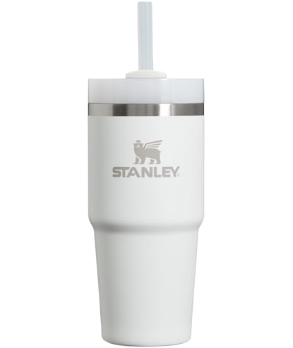 Stanley Quencher H2.0 FlowState vakuumisolierter Trinkbecher aus Edelstahl mit Deckel und Trinkhalm, für Wasser, Eistee oder Kaffee, Smoothies und mehr, Frost, 414 ml. von STANLEY