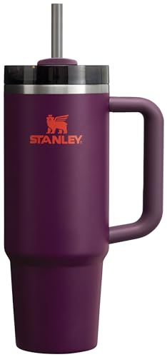 Stanley Quencher H2.0 FlowState vakuumisolierter Becher aus Edelstahl mit Deckel und Trinkhalm, für Wasser, Eistee oder Kaffee, Smoothie und mehr, Pflaume, 887 ml von STANLEY