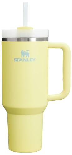Stanley Quencher H2.0 FlowState vakuumisolierter Becher aus Edelstahl mit Deckel und Trinkhalm, für Wasser, Eistee oder Kaffee, Smoothie und mehr, Pampelmuse, 1,2 l von STANLEY