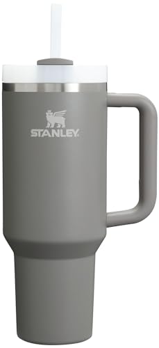 Stanley Quencher H2.0 FlowState vakuumisolierter Becher aus Edelstahl mit Deckel und Trinkhalm, für Wasser, Eistee oder Kaffee, Smoothie und mehr, Steinfarben, 1,2 l von STANLEY