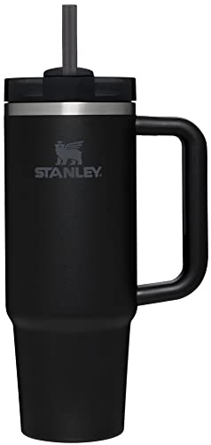 Stanley Quencher H2.0 FlowState vakuumisolierter Becher aus Edelstahl mit Deckel und Trinkhalm, für Wasser, Eistee oder Kaffee, Smoothie und mehr, Schwarz, 887 ml von STANLEY