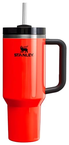 Stanley Quencher H2.0 FlowState vakuumisolierter Becher aus Edelstahl mit Deckel und Trinkhalm, für Wasser, Eistee oder Kaffee, Smoothie und mehr, Schwimmbadblau, 1,18 l von STANLEY