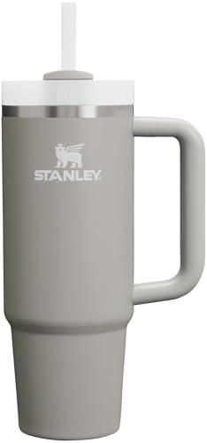 Stanley Quencher H2.0 FlowState vakuumisolierter Trinkbecher aus Edelstahl mit Deckel und Trinkhalm, für Wasser, Eistee oder Kaffee, Smoothies und mehr, Aschefarbe,887 ml von STANLEY