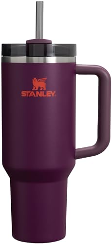 Stanley Quencher H2.0 FlowState vakuumisolierter Becher aus Edelstahl mit Deckel und Trinkhalm, für Wasser, Eistee oder Kaffee, Smoothie und mehr, Pflaume, 1,2 l von STANLEY