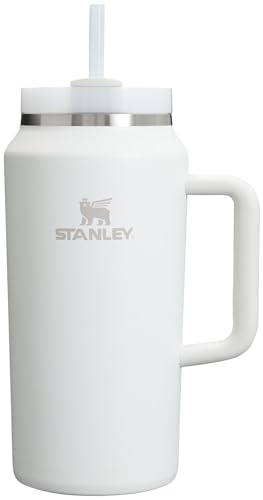 Stanley Quencher H2.0 FlowState vakuumisolierter Trinkbecher aus Edelstahl mit Deckel und Trinkhalm, für Wasser, Eistee oder Kaffee, Smoothies und mehr, Frost, 1,9 l von STANLEY